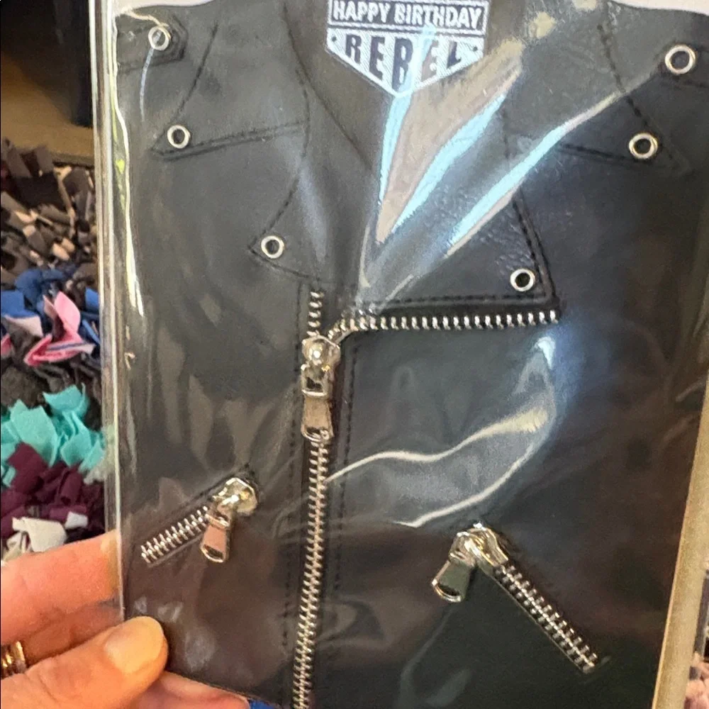 🆕Papyrus “Birthday Rebel” Leather Jacket Greeting Card
